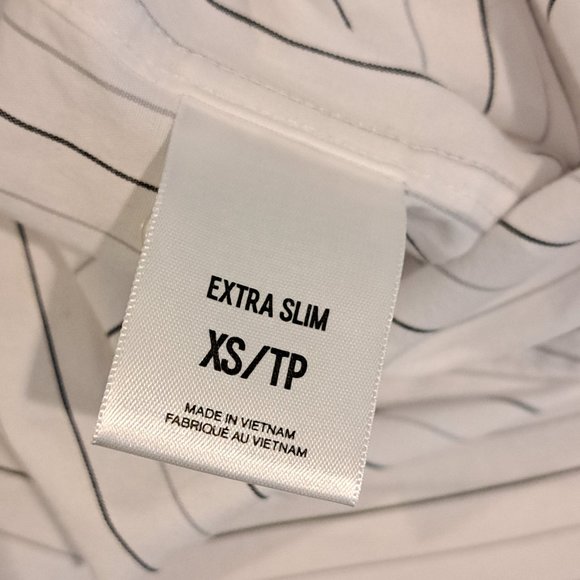 Express 1MX Extra Small Extra Slim Stretch Cotton Button Down Long Sleeve Shirt - Picture 8 of 13